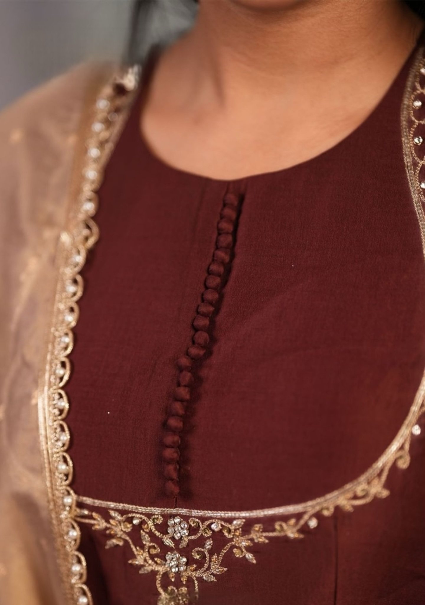 Padmini Chanderi Silk Anarkali Dress - Image 6