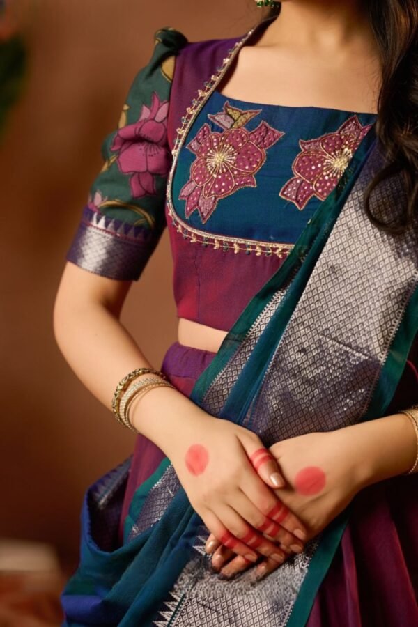 Ranjhana Lehenga Set in Wine - Image 6