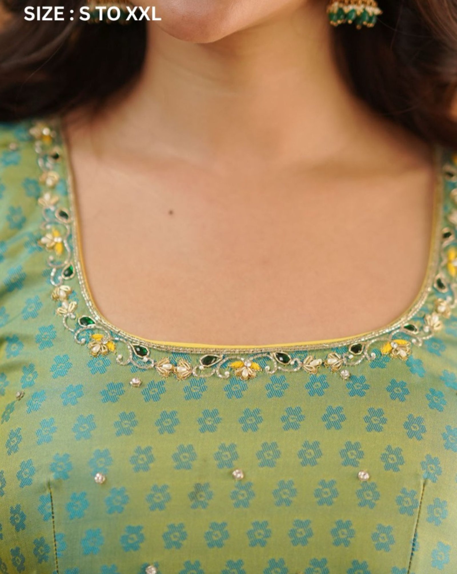 Yaana Banarasi Silk Pattu Dress in Yellow - Image 5