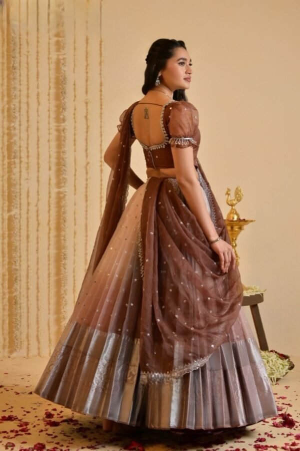 Shasha Lehenga Set in Brown - Image 2