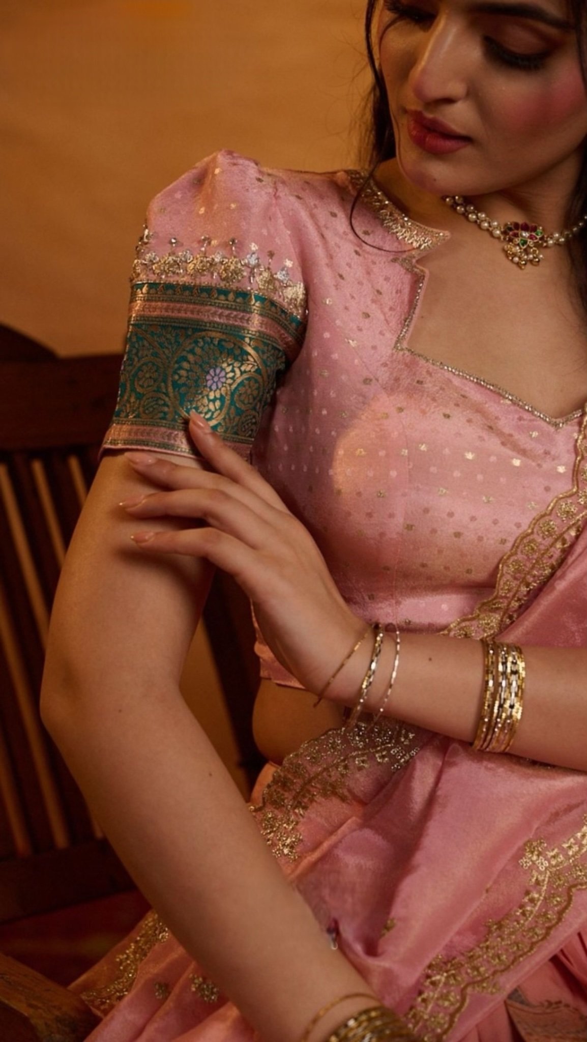 Sumitha Half Saree in Baby Pink - Image 7