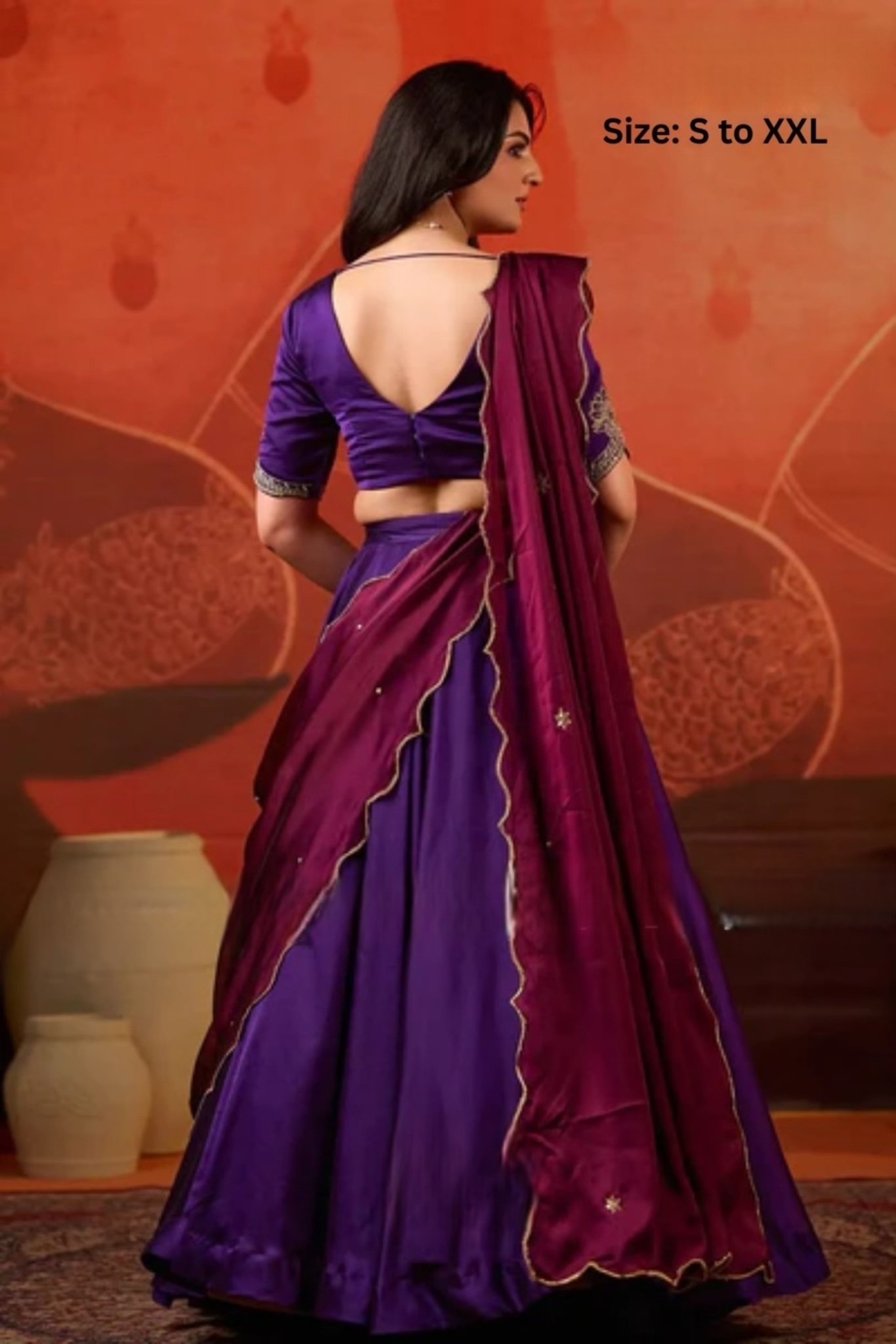 Ariia Lehenga Set in Purple - Image 4