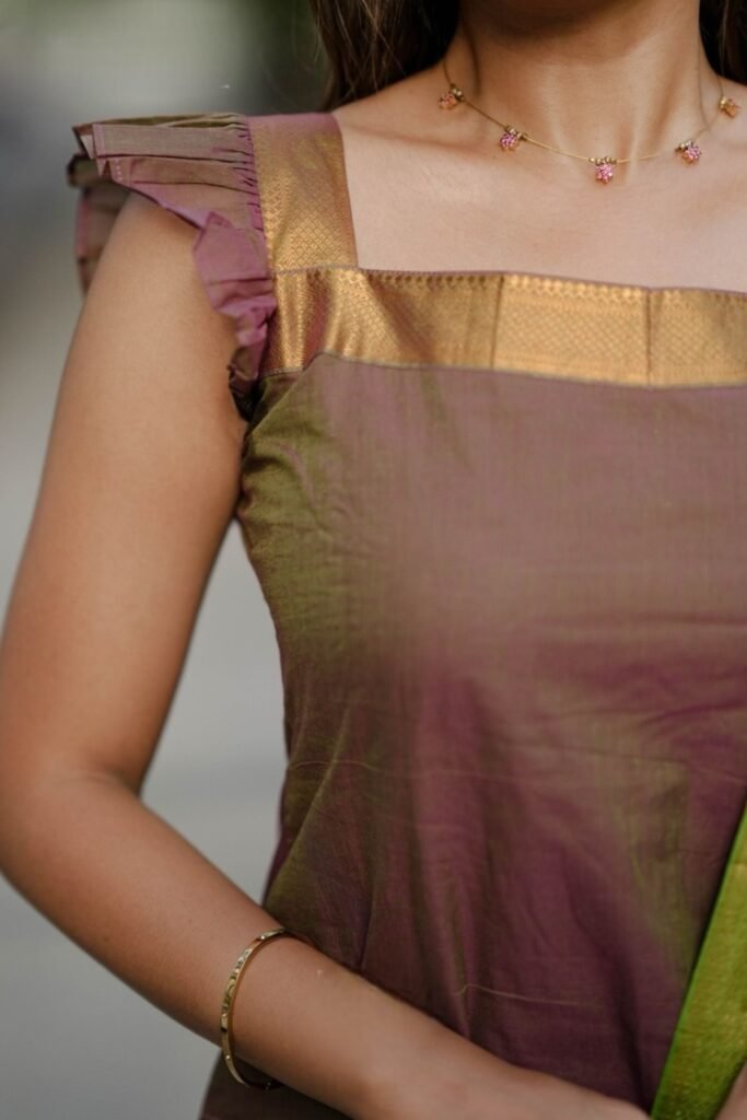 Pranitha Handloom Olive green Suit set