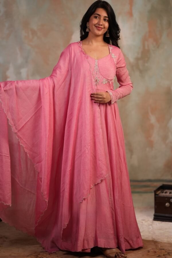 Ramiya Crush Silk Anarkali - Image 2