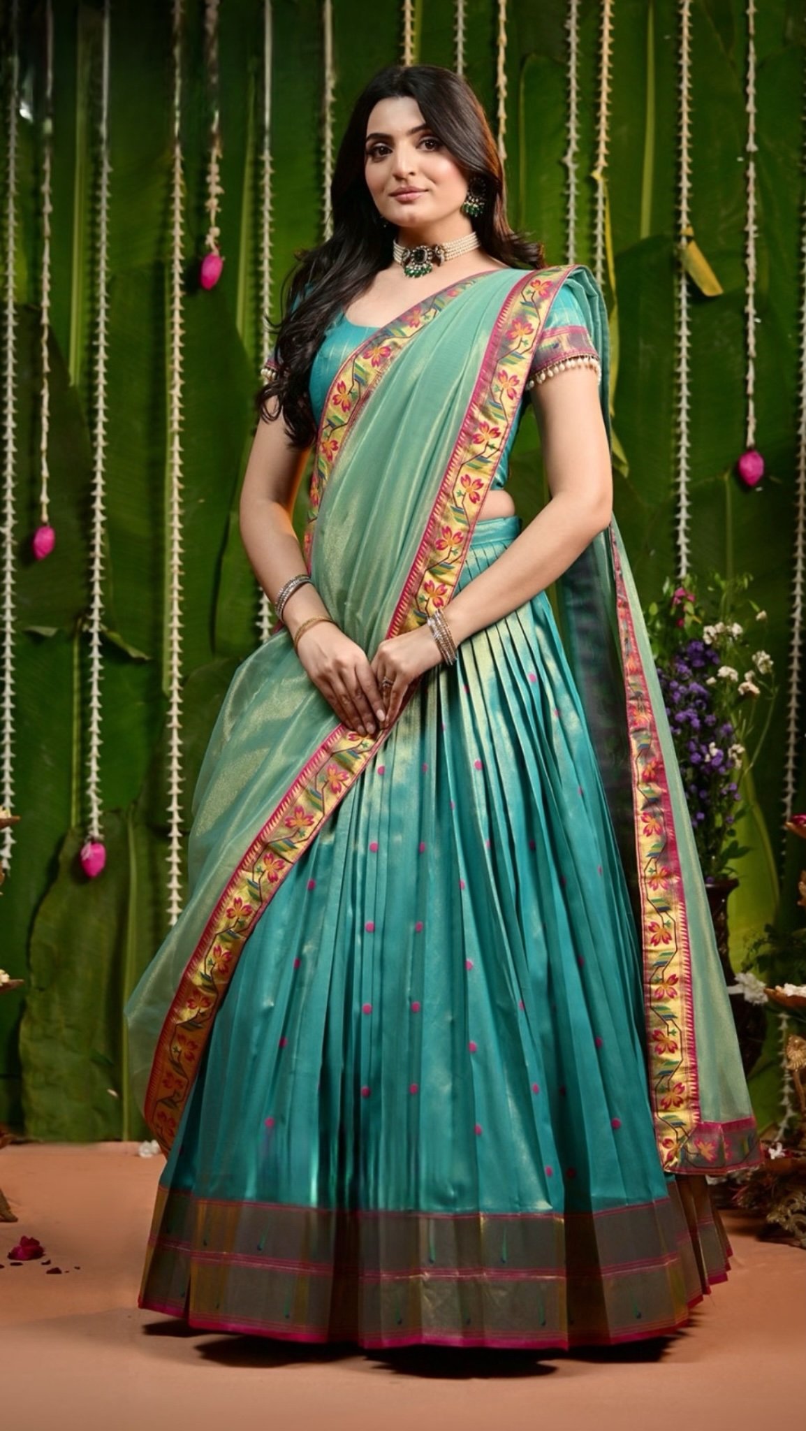 Kaira 2 in 1 Silk Lehenga set with Jacket - Image 1