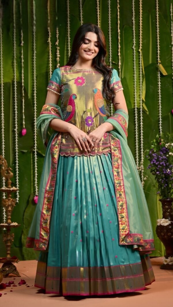 Kaira 2 in 1 Silk Lehenga set with Jacket - Image 3