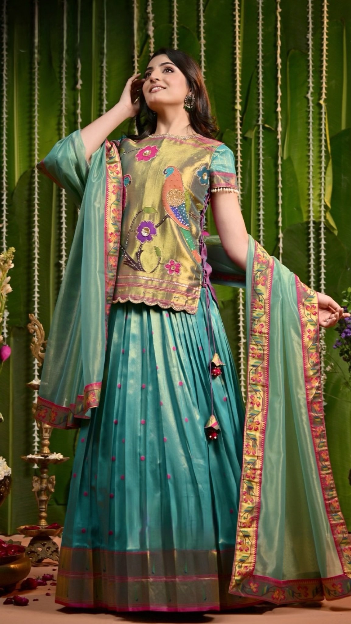 Kaira 2 in 1 Silk Lehenga set with Jacket - Image 2