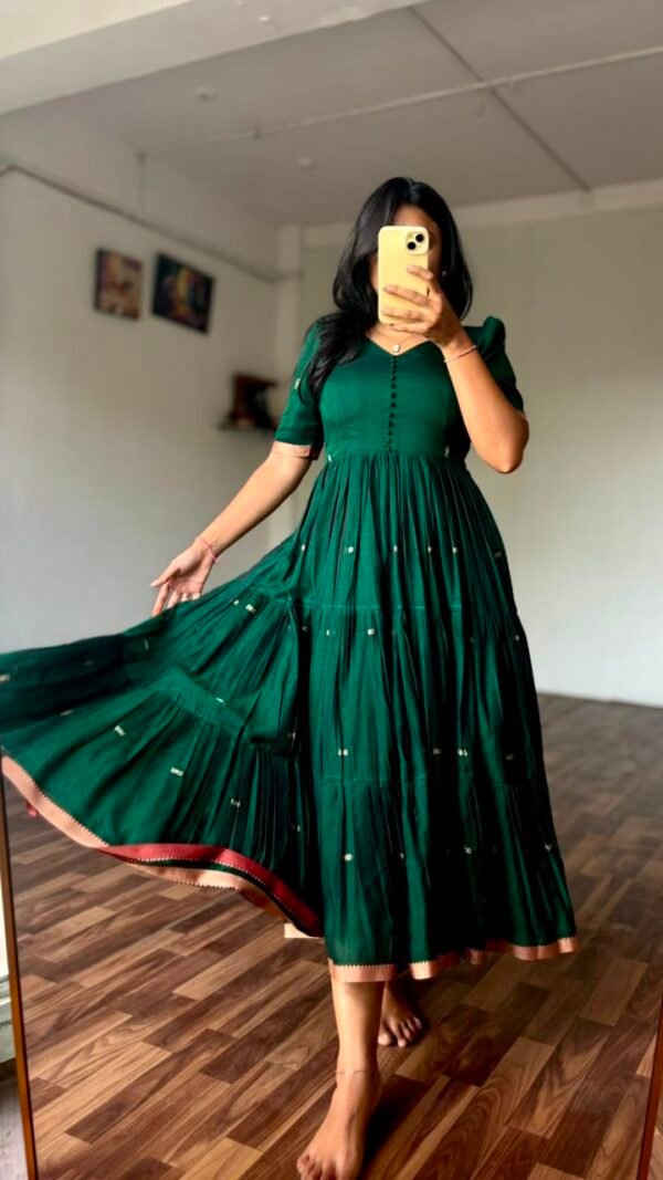Pure Narayanpet Mercerized Cotton Gown - Image 2